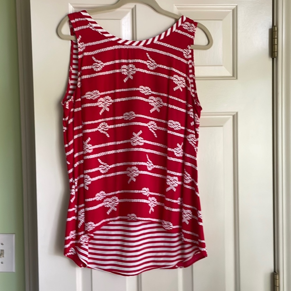 Cute red & white anchor design top